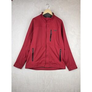 Outdoor Research Softshell Jacket Mens XL Red Full Zip Hooded Nylon Outdoor